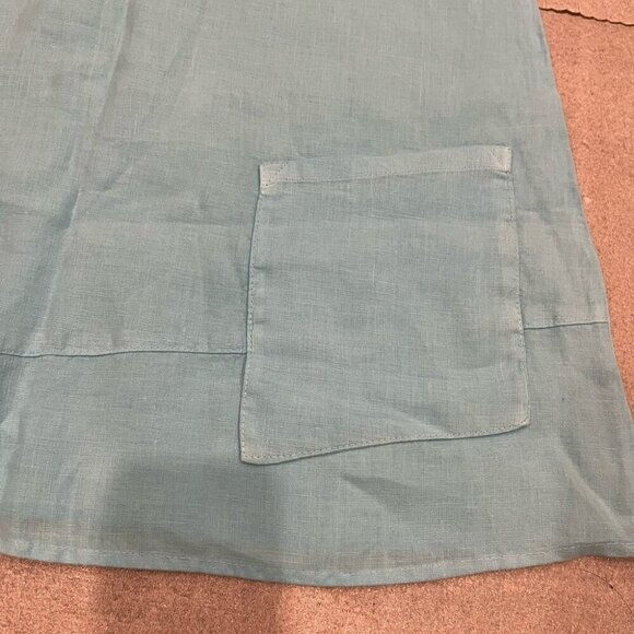 [XS]Click By Color Me Cotton Light Blue Cowl Neck Tunic Linen Top Blouse NWOT - Picture 2 of 9